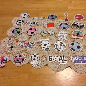 Soccer Stickers for cellphones, laptop, locker, scrapbooking or crafts